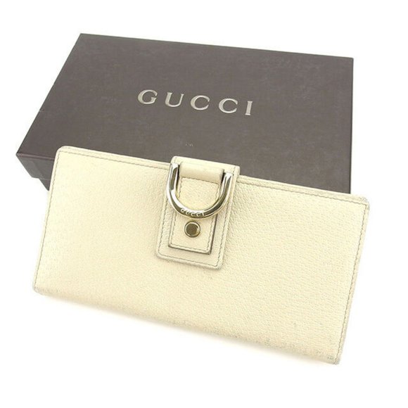 Gucci Wallet Purse Long Wallet Beige Gold Woman Authentic Used Y5338 - Picture 1 of 6